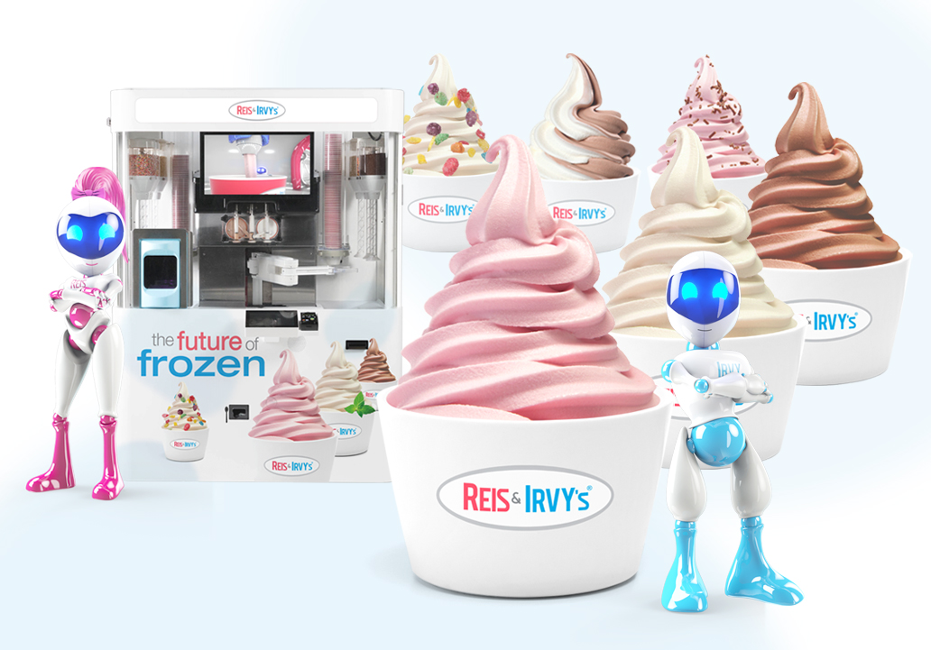 montage of the kiosk with yogurt