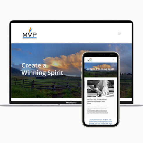 mvp performance home page on laptop and phone